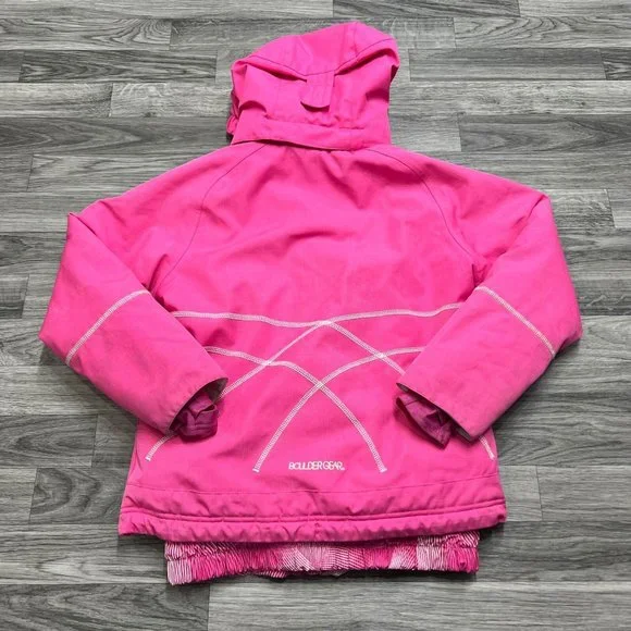 BOULDER GEAR Full Zip Up Long Sleeve Pink Snow Ski Jacket Girl's Size Medium